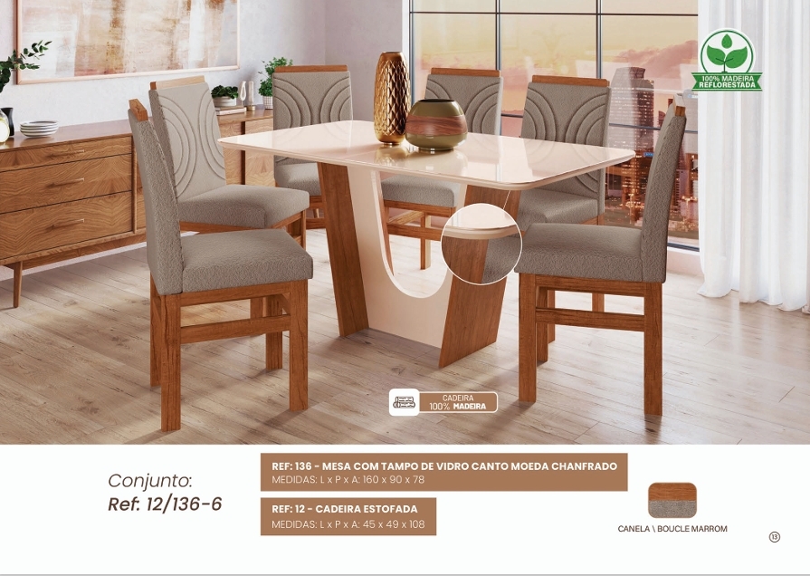Mesa 136 + Cadeira 12 | Zamarchi 0626