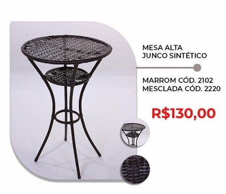 Mesa alta junco sintético | Lindelli Venda: + 50% 0825