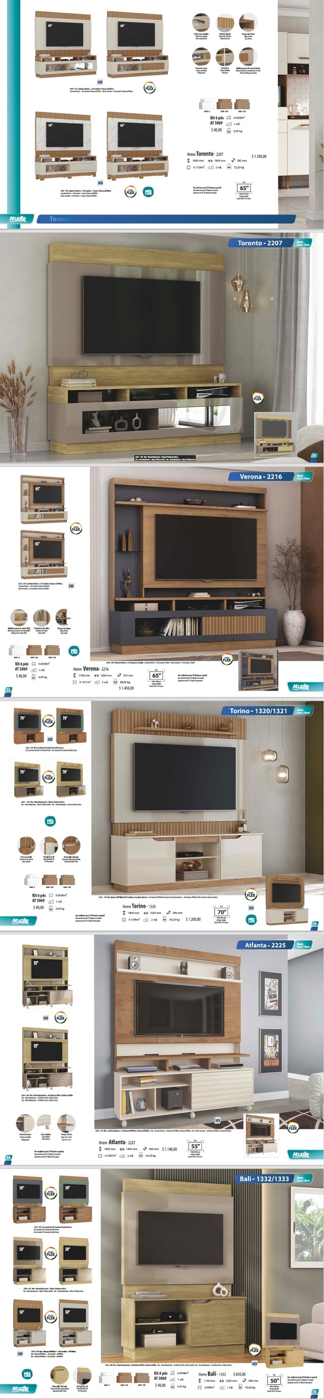 Homes | 1332 - 1333 - 2225 - 1320 - 1321 - 2216 | Venda: -40% | Atualle 0725