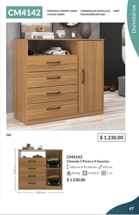 Cômodas | CM3060/E - CM4142 -CM1043 - CM31 -CM1041 | Decibal Venda : -60%0925 