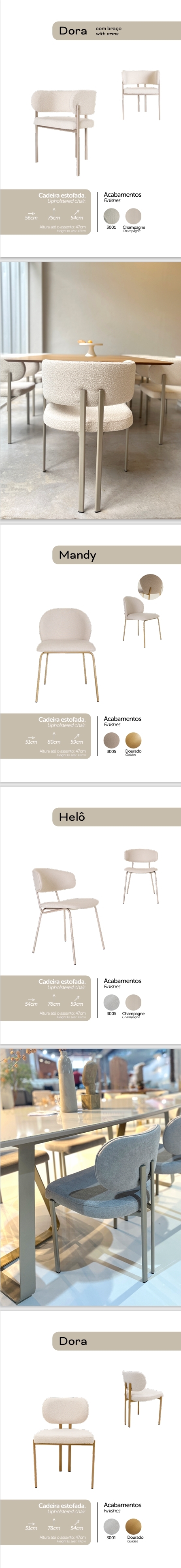 Cadeiras | Helô - Dora - Mandy | Kora 0725