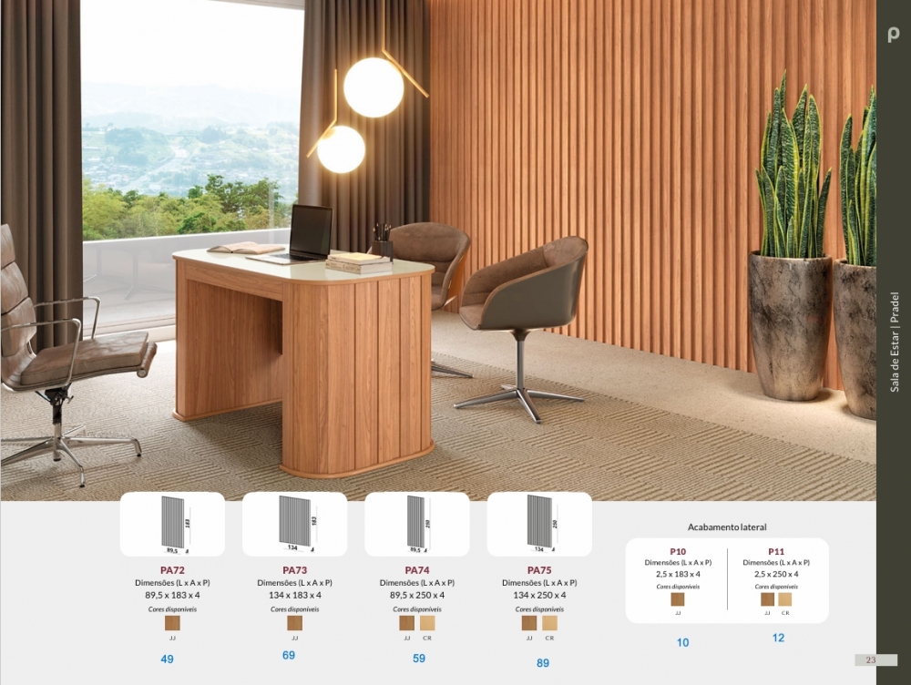 Painel Decorativo Ripado | PA72 - PA73 - PA74 - PA75 | Dalla Costa 0826