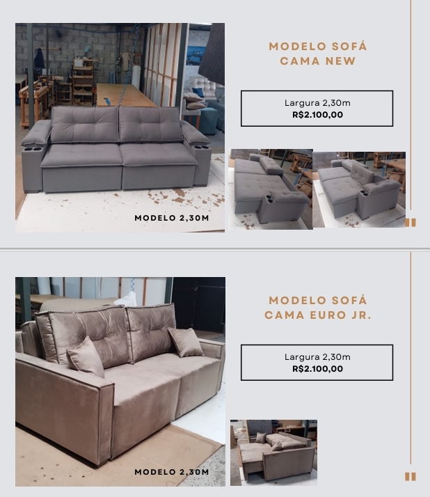 Sofá Cama |  Euro Jr. - Euro | Venda: +50% | Confidare 0825