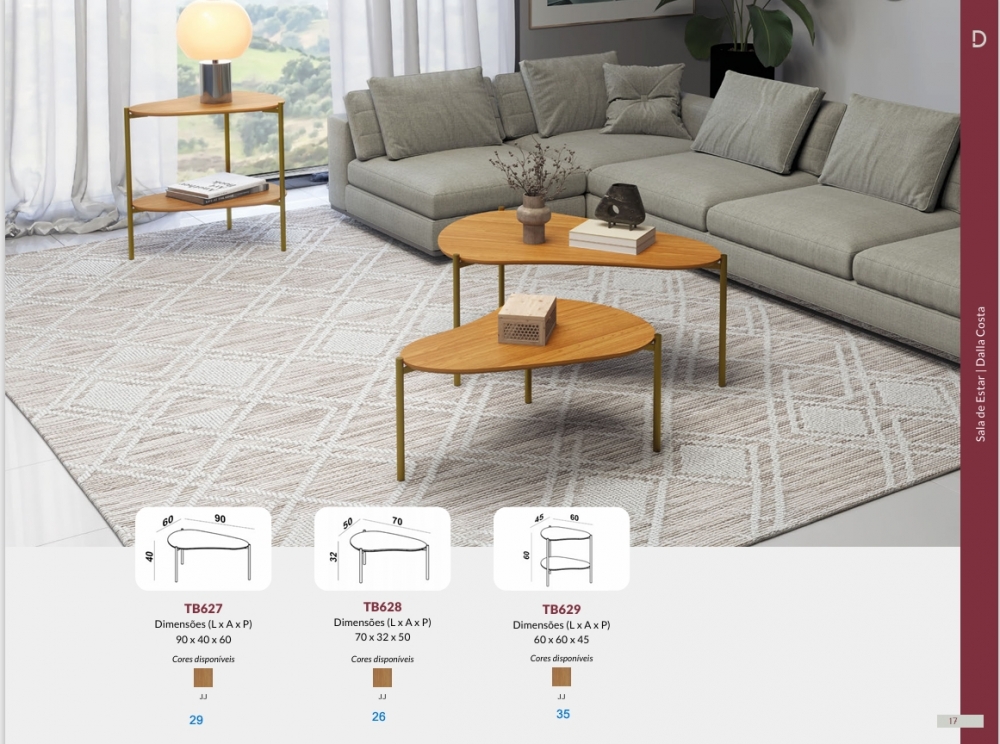 Mesa De Centro | TB627 - TB628 - TB629 | Dalla Costa 0826
