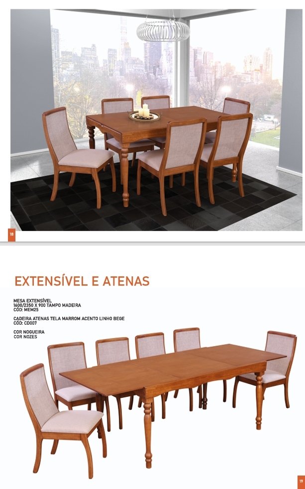 Conjunto Mesa + Cadeira | Extensível e Atenas | Nona 0625