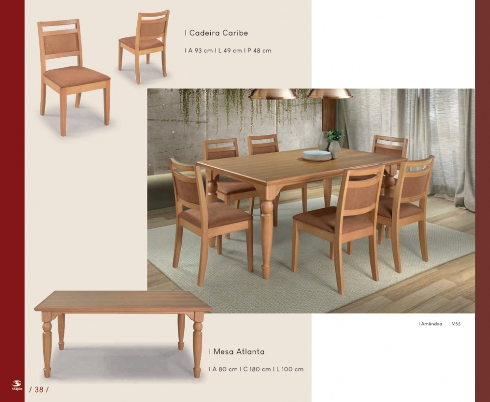 Mesa Atlanta + Cadeira Caribe | Refinatto 0925