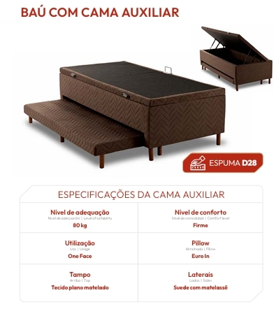 Base Box Baú C/Cama Auxiliar | Kappesberg Colchões 0526