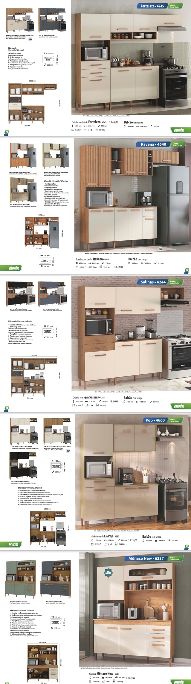 Cozinhas Compactas | 4245 - 4640 - 4244 - 4660 - 6237 | Venda: -40% | Atualle 0725
