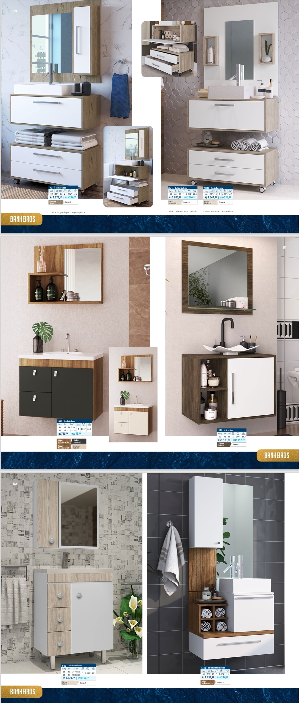 Conjuntos De Banheiro | 901 -902CE - 912CE - 1410 - 1270 - 940 - 1310 - 1415 - BC 55 - CG 65 | Mac Venda : -40% 0925