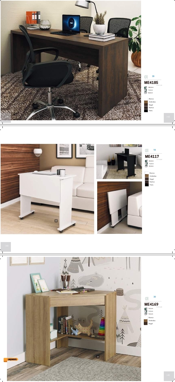 Escrivaninhas | ME4185 - ME4117 - ME4169 | Venda:-15% | Tecnomobili 0925