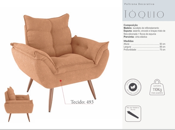  Poltrona Decorativa Tóquio | Matrix 0925