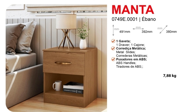 Mesa De Cabeceira Manta | Genialflex 0826