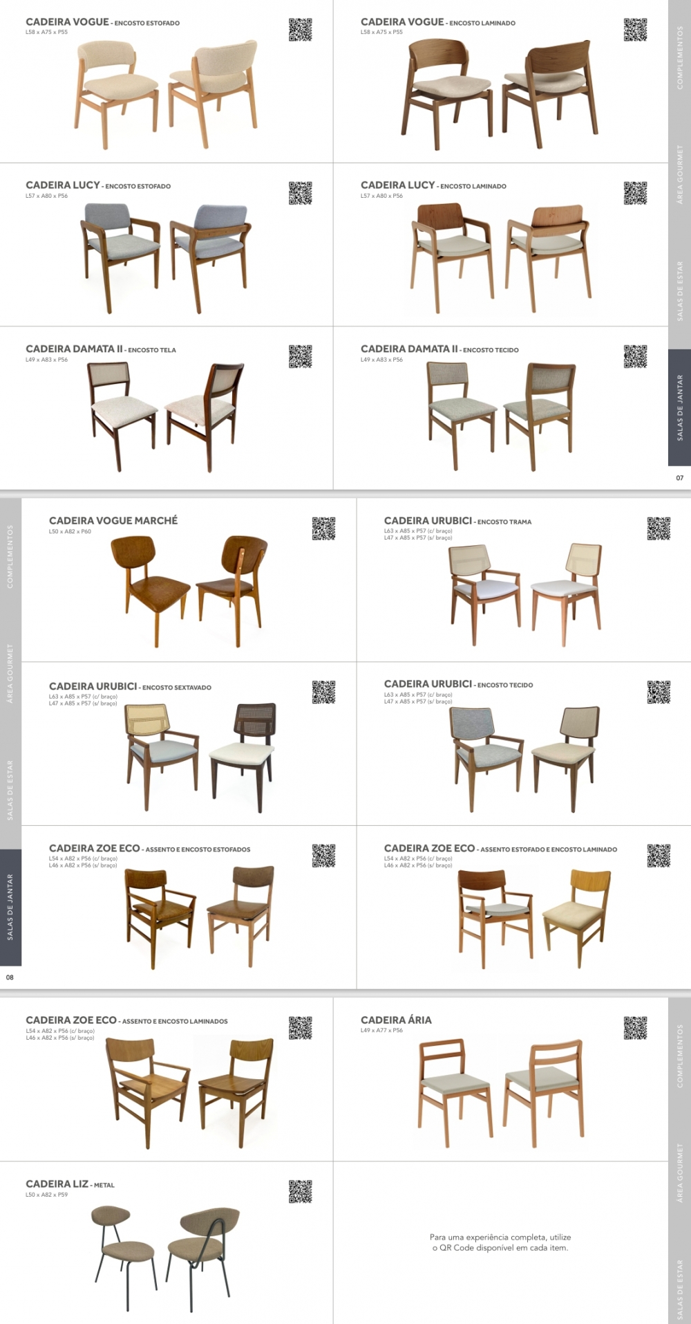 Cadeiras | Vogue - Lucy - Damata II - Marché - Urubici - Zoe Eco - Ária - Liz |  Rudnick  0825
