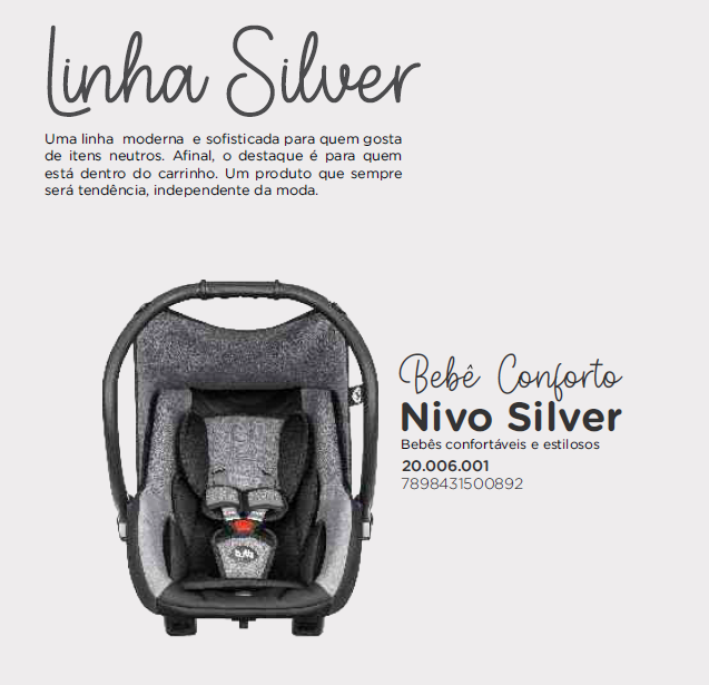 Bebê Conforto Nivo Silver | 0 a 15kg | Tutty Baby