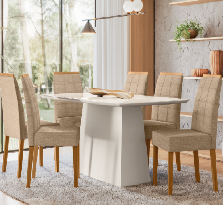 PREÇO + BARATO DO BRASIL | Mesa Bárbara 23021 + Cadeira isis 13034 | New Ceval