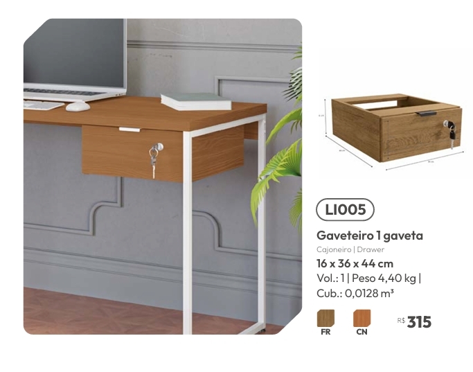 Gaveteiro 01G | LI005 | Venda:-62% | Kappesberg Crome 0925