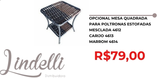 Mesa de centro junco quadrada | Lindelli Venda: +50% 0825
