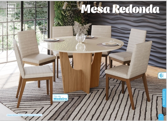 Sala De Jantar Mesa Redonda | Henn | Venda : -60% 0925