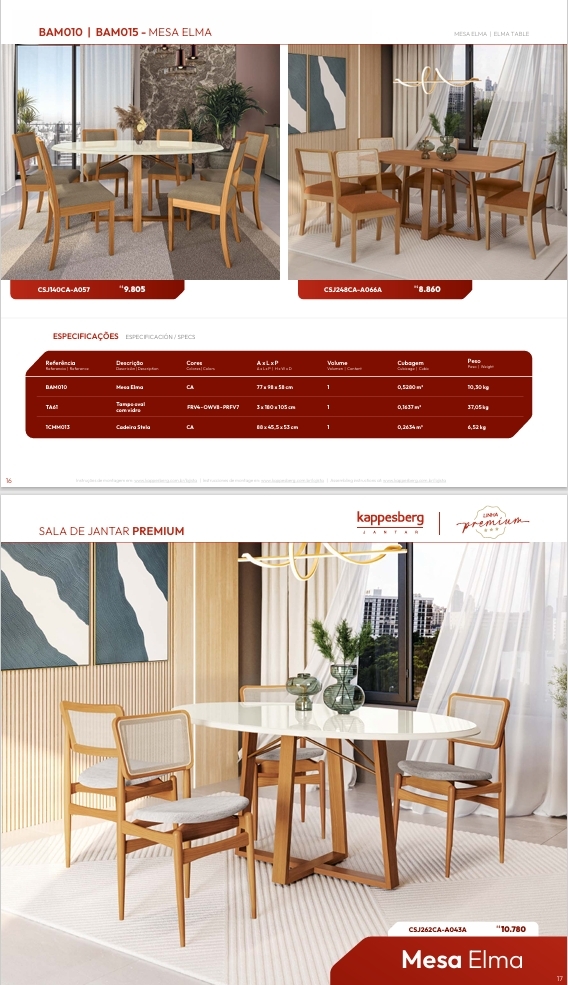 Mesa Elma | BAM10 - BAM15 | Kappesberg Sala de Jantar Premium 0625