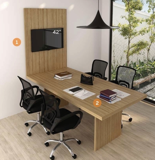 Painel + Mesa de Escritório | 01-PA2916 - 02-ME4191 | Tecnomobili 0326