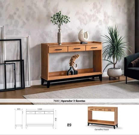 Aparador 3 Gavetas | 7600 | Linha Nature | MPO Móveis 0526
