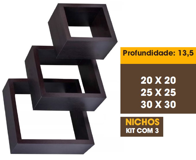 Kit 3 Nichos | 537 | Luminetto Móveis 