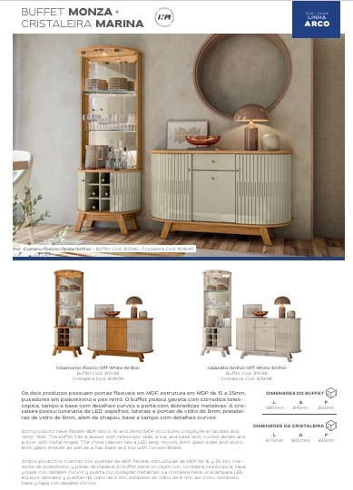 Buffet Monza - Cristaleira Marina | Madetec 0525
