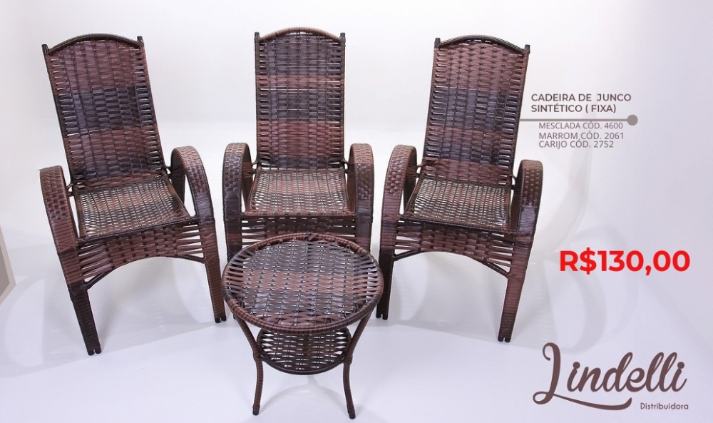 Cadeira junco sintético fixa | Lindelli Venda: +50% 0825
