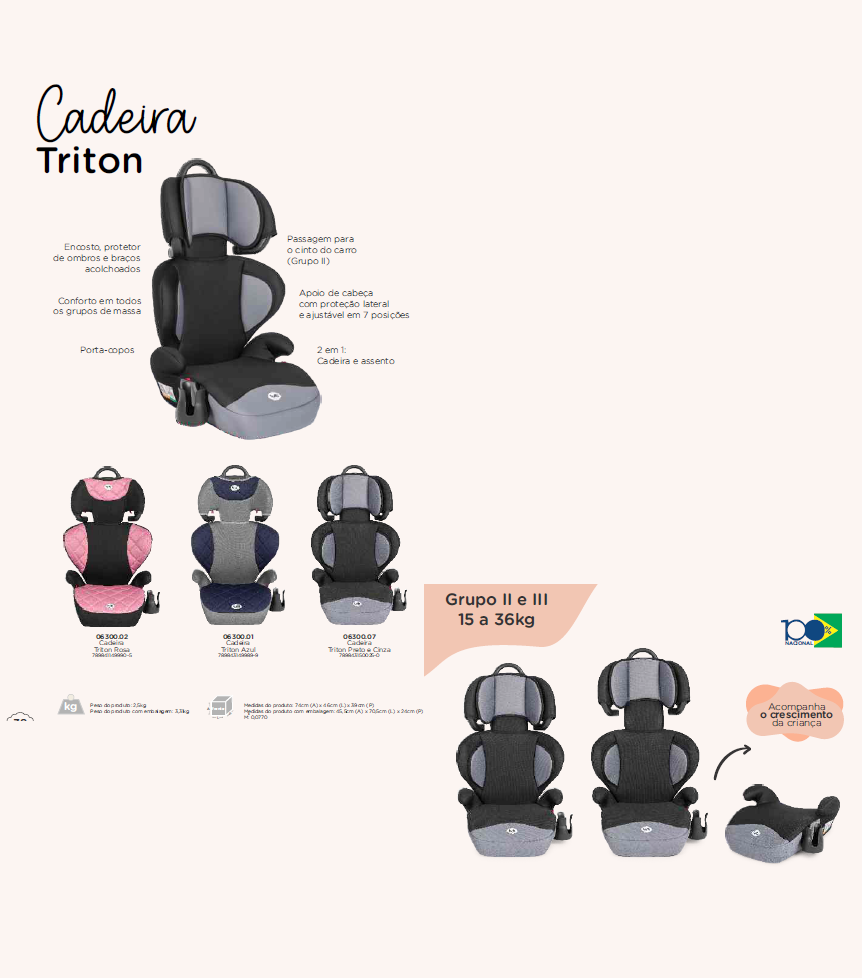 Cadeira Para Veículo Triton | Grupo I, II e III | Tutty Baby