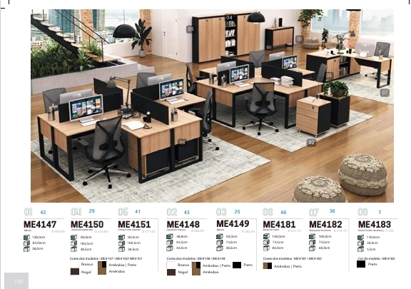 Linha Escritório | ME4147 - ME4150 - ME4151 - ME4148 - ME4149 - ME4181 - ME4182 - ME4183 | Venda:-15% | Tecnomobili 0925