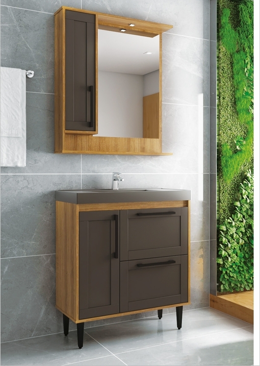 Conjunto  Banheiro Milão 80cm | Ozini 0626
