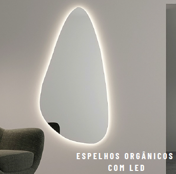 PREÇO + BARATO DO BRASIL | Espelho Orgânico c/ LED | Euronobre