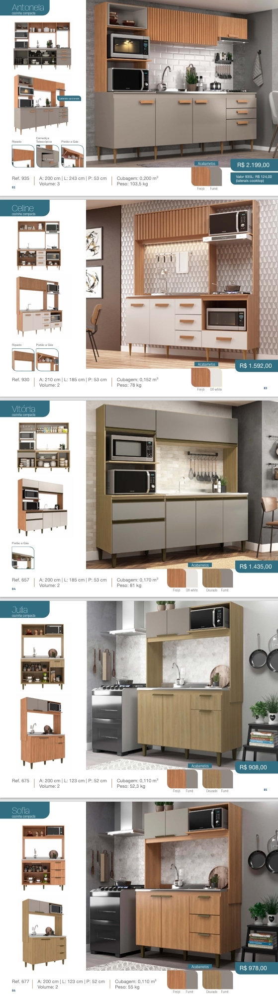 Cozinhas Compactas | Antonela - Celine - Vitória - Julia - Sofia | Venda:-40% | JCarvalho 0925