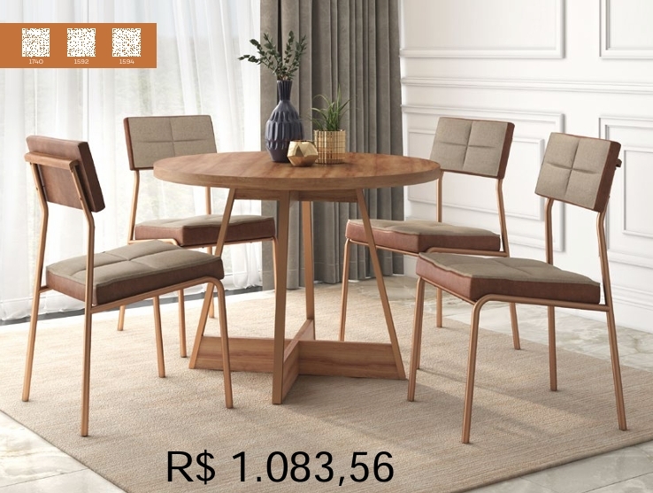 Conjunto Sala de Jantar | Cadeira Neo -  Mesas Átria | Carraro | Venda: +60% 0925