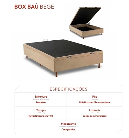Base Box Baú Bege | Kappesberg Colchões 0526