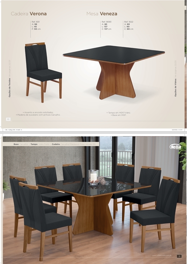 Conjunto Mesa + Cadeira | Verona - Veneza | Cella 0525