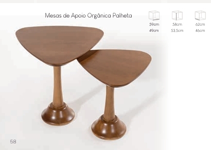 Mesas De Apoio Orgânica Palheta | Sol Móveis 0526