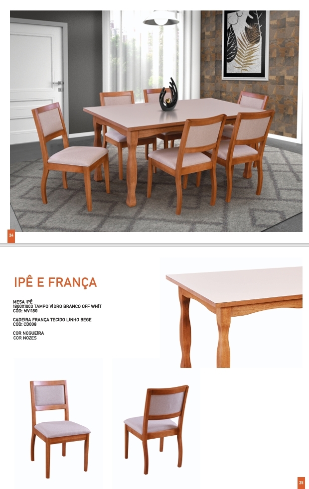 Conjunto Mesa + Cadeira | Ipê e França | Nona 0625