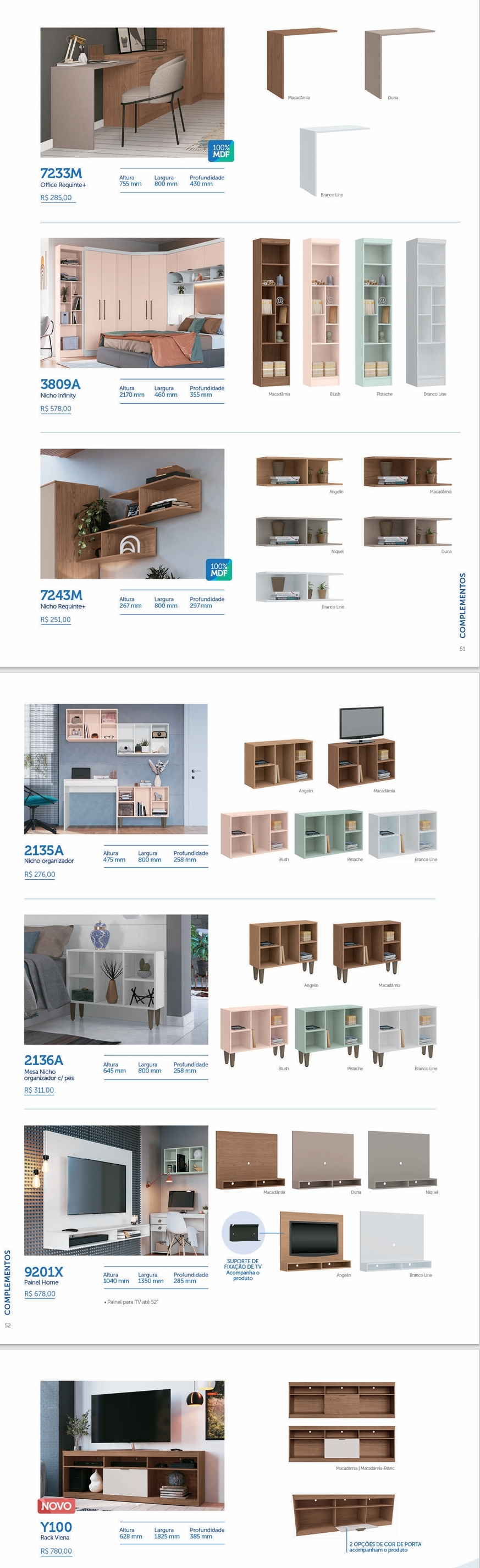 Linha de Complementos | 7233M - 3809A - 7243M - 2135A - 2136A - 9201X - Y100 | Castro : Venda -40% 0425