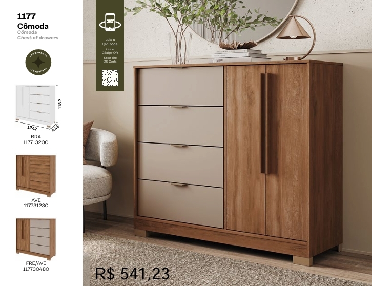  Cômoda 1177 | Carraro | Venda: +60% 0925