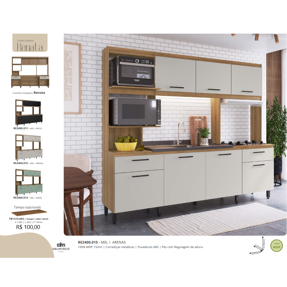 Cozinha Compacta Renata | L 2.46 | Delmarco