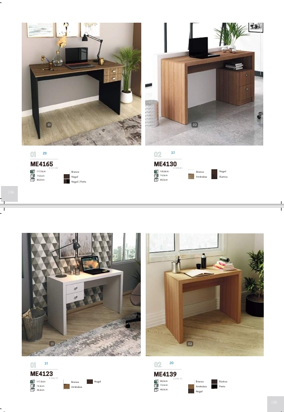Escrivaninhas | ME4165 - ME4130 - ME4123 - ME4139 | Venda:-15% | Tecnomobili 0925