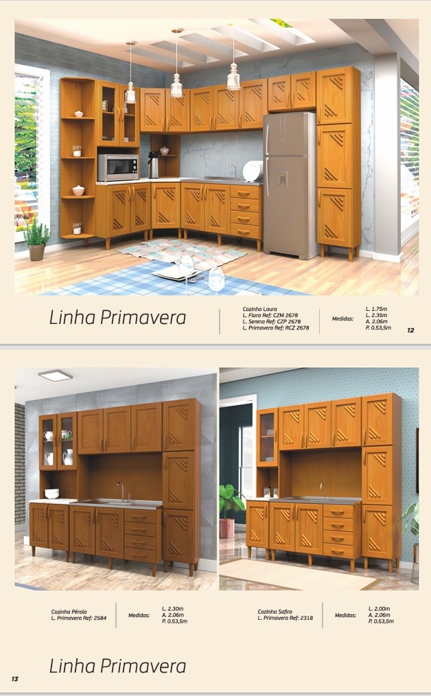 Linha Primavera | Cozinhas | Laura - Safira - Pérola | Carmogran 0625