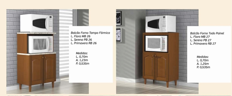 Linha Flora | Balcão de Forno Tampo Fórmico/Todo Painel | Carmogran 0625