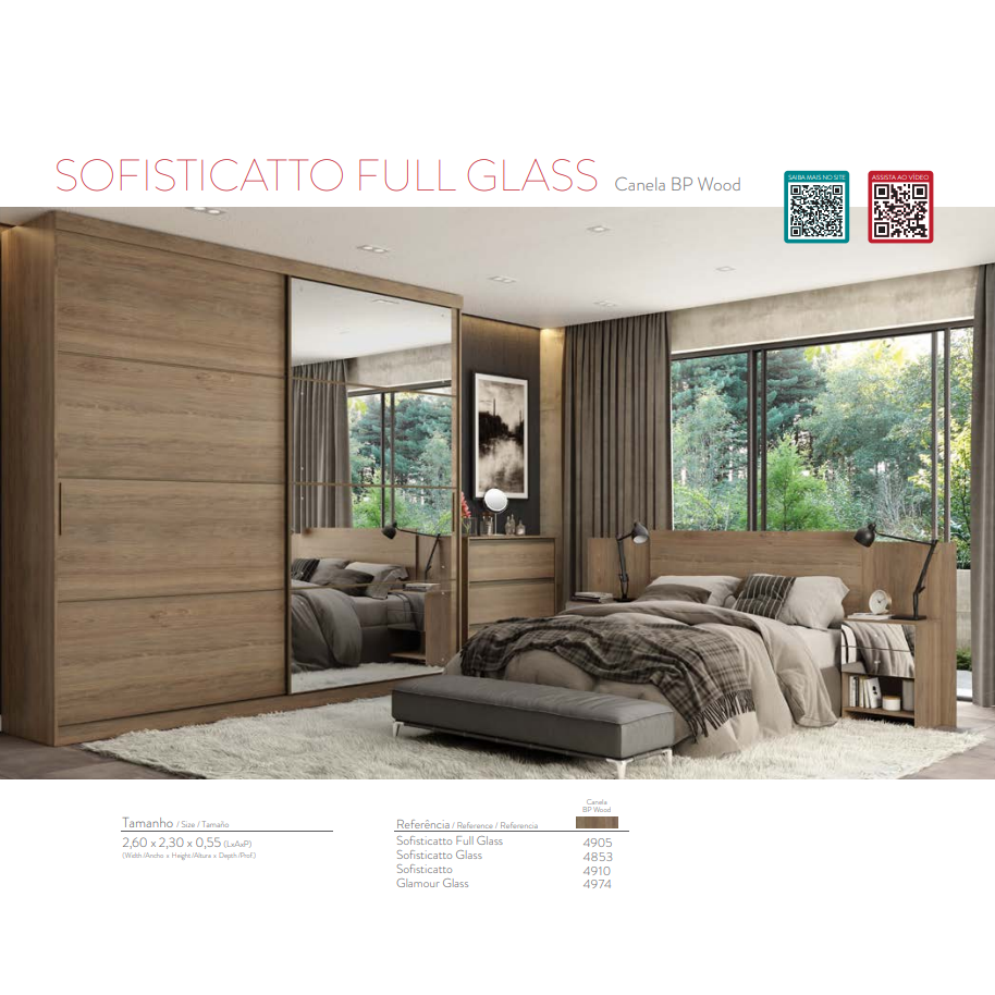 PREÇO + BARATO DO BRASIL | Roupeiro Sofisticatto - Full Glass - Glass - Glamour Glass | L 2.60 | + Valores | THB