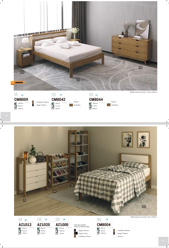 Linha Dormitório | CM8009 - CM8044 - CM8042 - AZ1012 - AZ1025 - AZ1005 -  CM8004 | Venda:-15% | Tecnomobili 0925