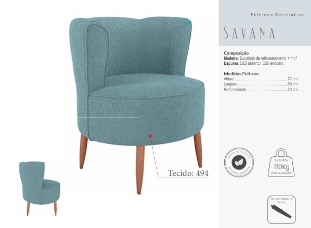  Poltrona Decorativa Savana | Matrix 0925