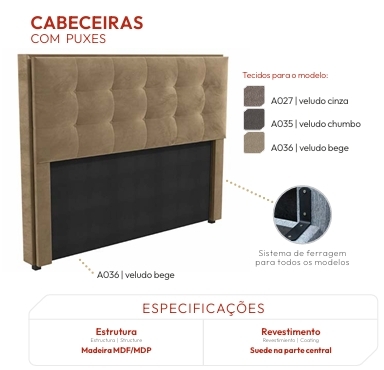 Cabeceira C/Puxes | Kappesberg Colchões 0526