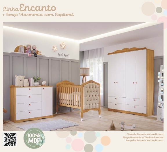Linha Encanto + Berço Harmonia c/ Capitone | Permobili 0725