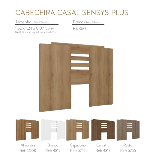 Cabeceira Casal Sensys Plus | Venda:-45% | THB 0925